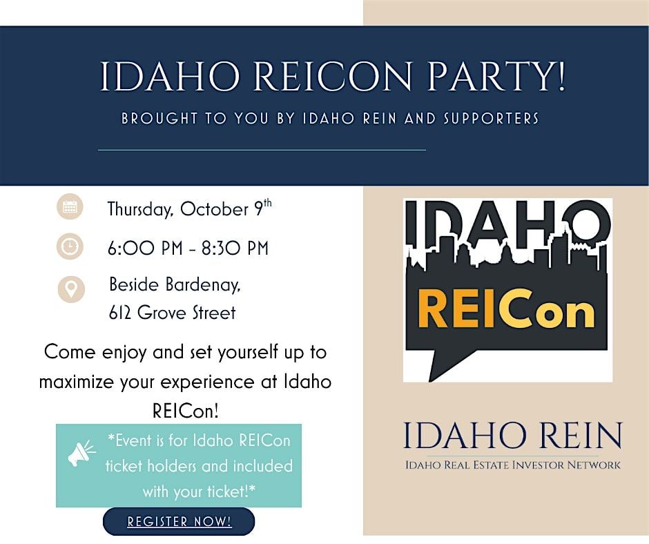 Idaho REICon Exclusive Connection Event, 9 October | Event in Boise | AllEvents
