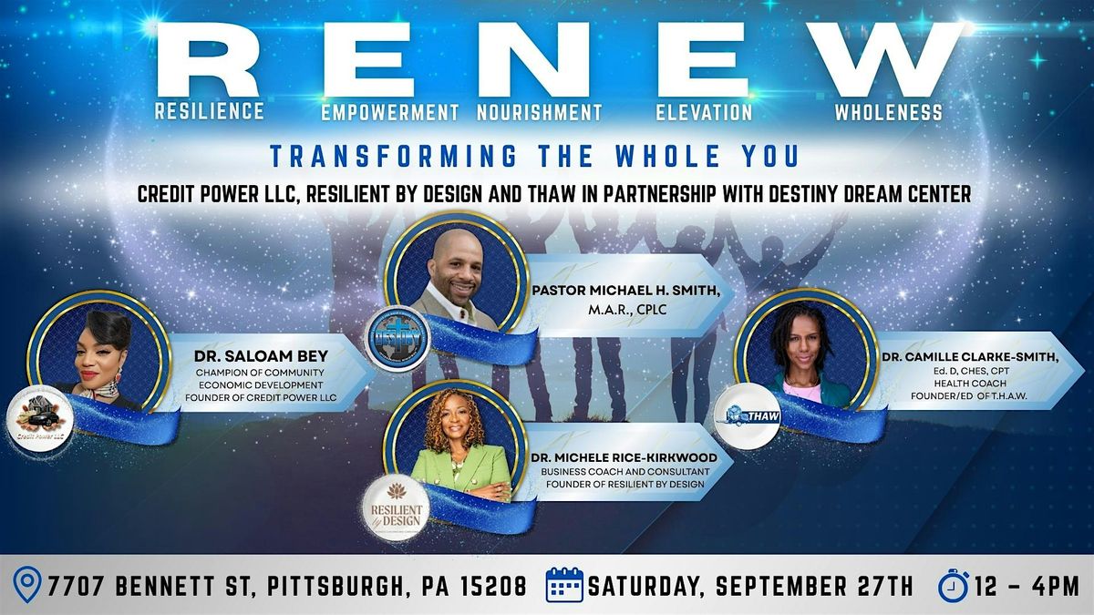 R.E.N.E.W: Transforming the Whole You, 27 September | Event in Pittsburgh | AllEvents