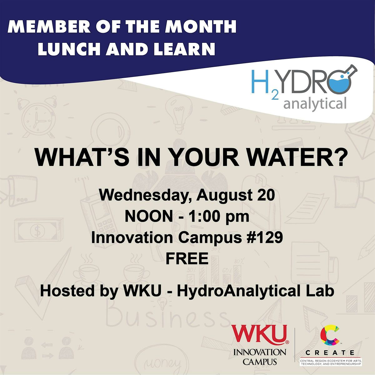 What's In Your Water? - HydroAnalytical Lab, 20 August | Event in Bowling Green | AllEvents