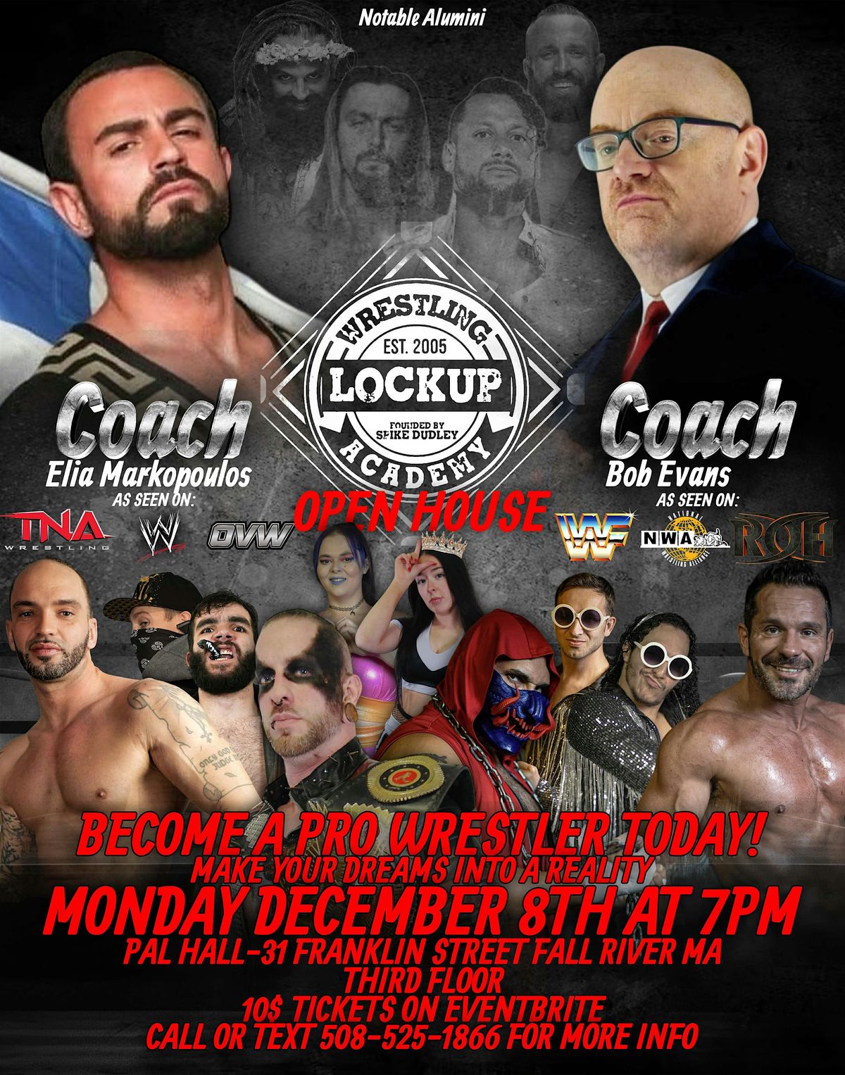 Lock Up Wrestling School Open House/Tryouts December 2025, 8 December | Event in Fall River | AllEvents