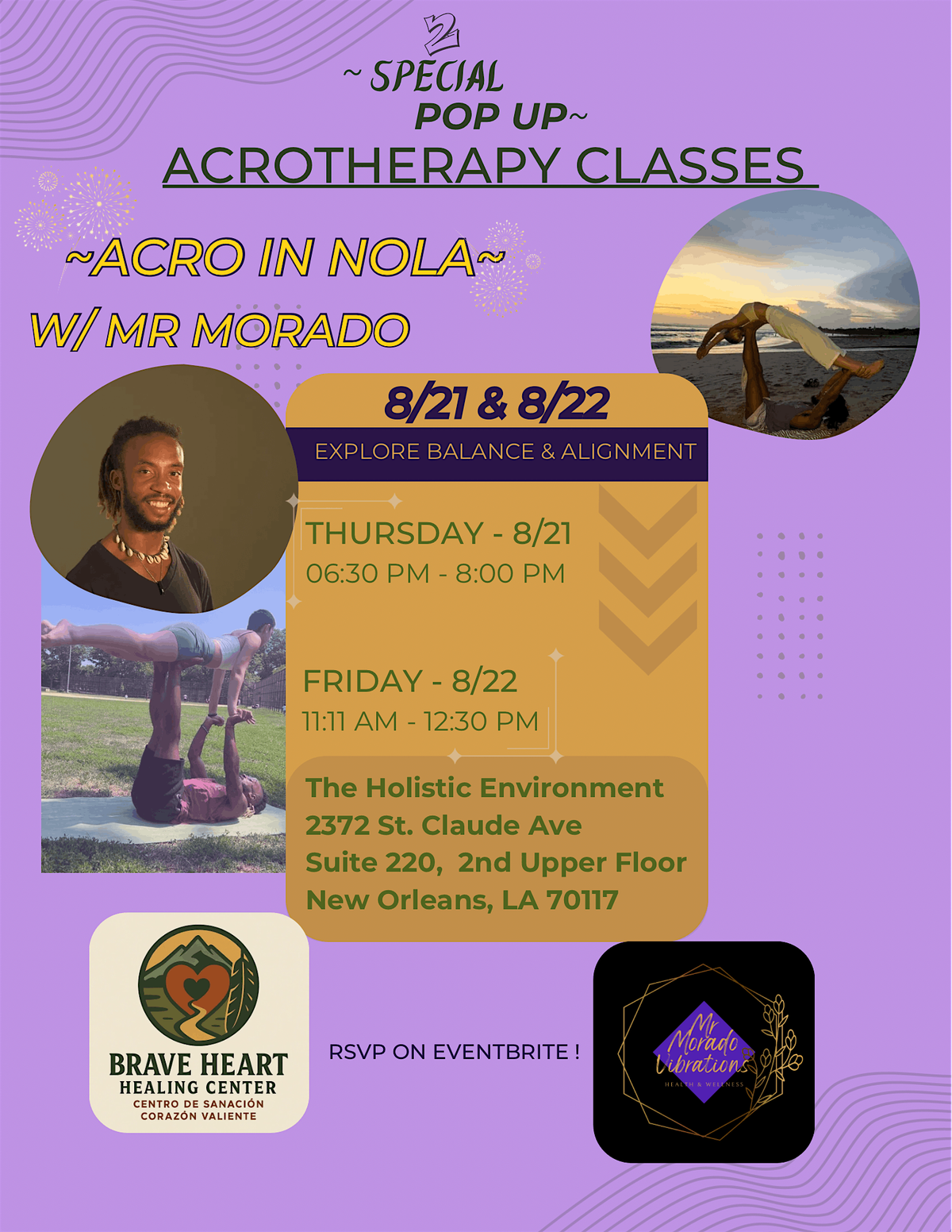 NOLA Pop-up AcroTherapy classes, 21 August | Event in New Orleans | AllEvents