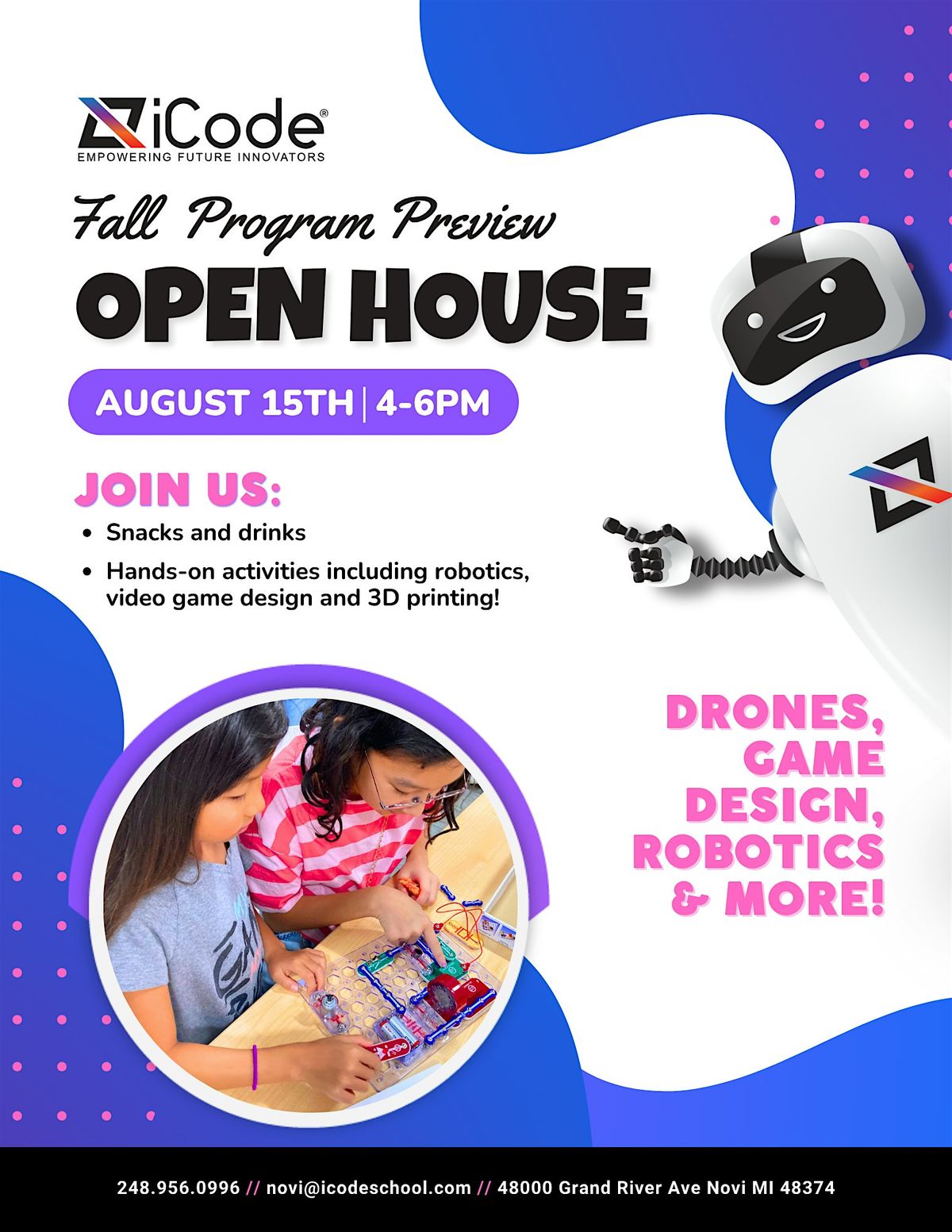 iCode Open House!, 15 August | Event in Novi | AllEvents