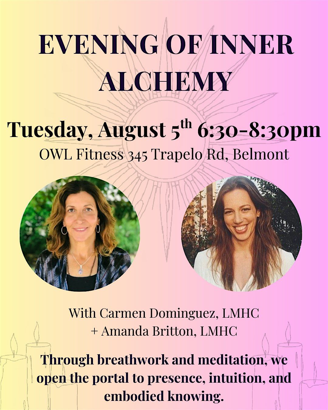Evening of Inner Alchemy, 5 August | Event in Belmont | AllEvents