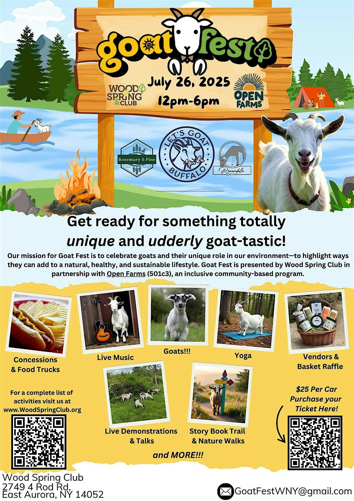 Goat Fest 2025: Music, Food, Vendors, Basket Raffle, and of course - Goats!, 26 July | Event in East Aurora