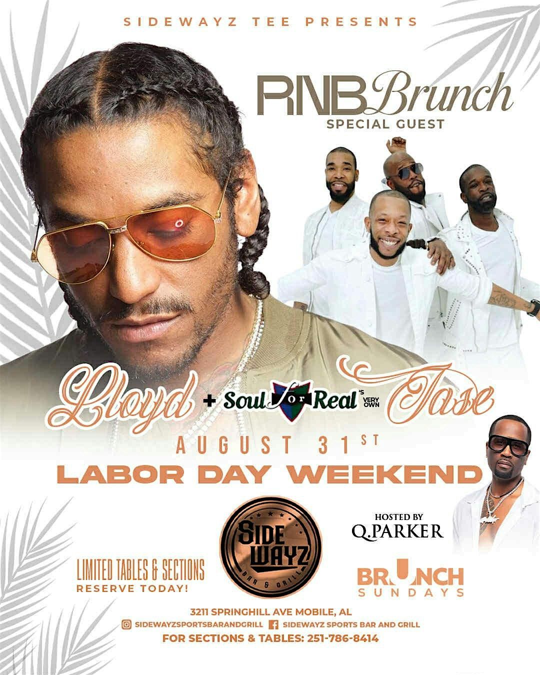 Lloyd + Soul for Real live at Sidewayz Brunch Sundays, 31 August | Event in Mobile | AllEvents