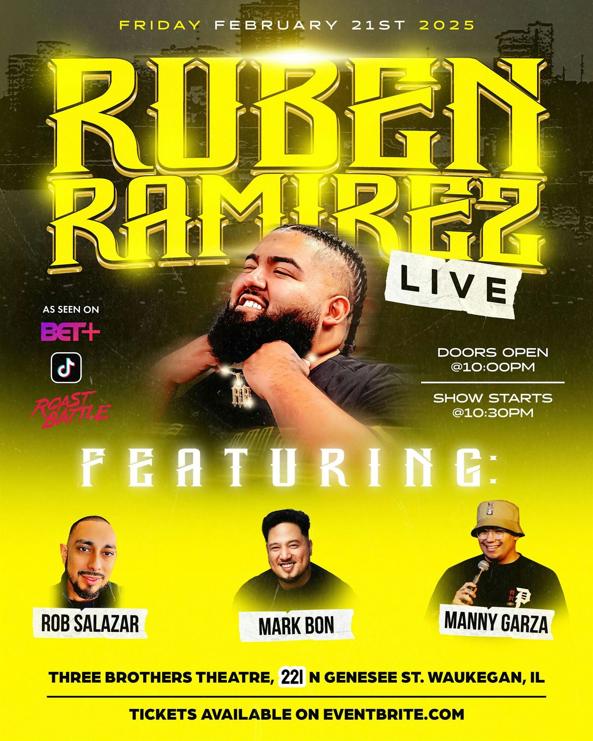 Stand-up Comedy: Ruben Ramirez LIVE at 3 Brothers Theatre, 7 November | Event in Waukegan | AllEvents