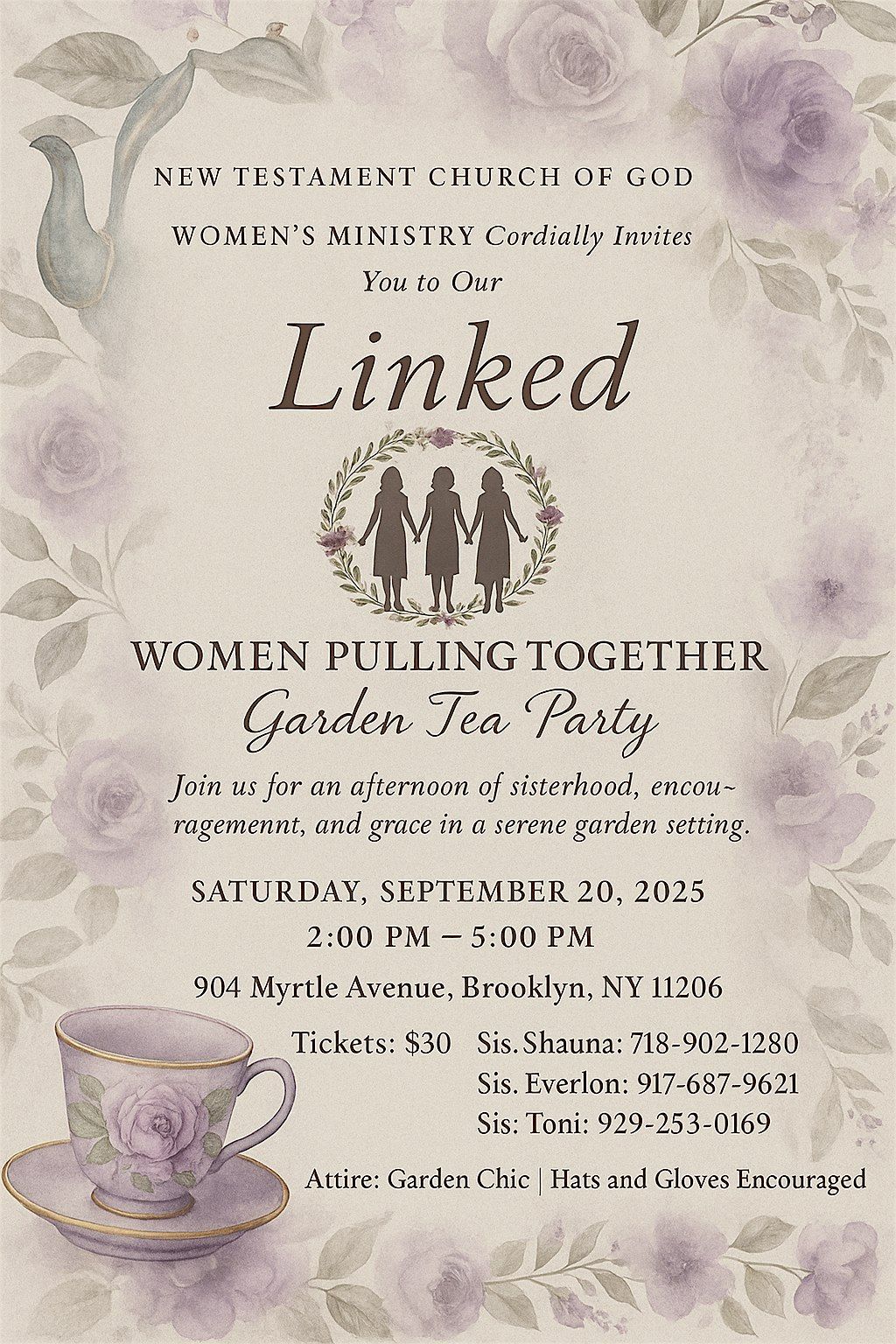 LINKED: Women Pulling Together, Garden Tea Party, 20 September | Event in Brooklyn | AllEvents
