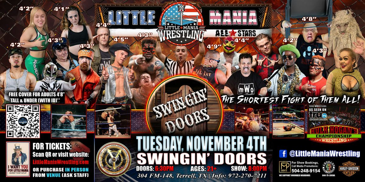 Terrell, TX - Little Mania Mini Wrestling @ Swingin' Doors, 4 November | Event in Terrell | AllEvents