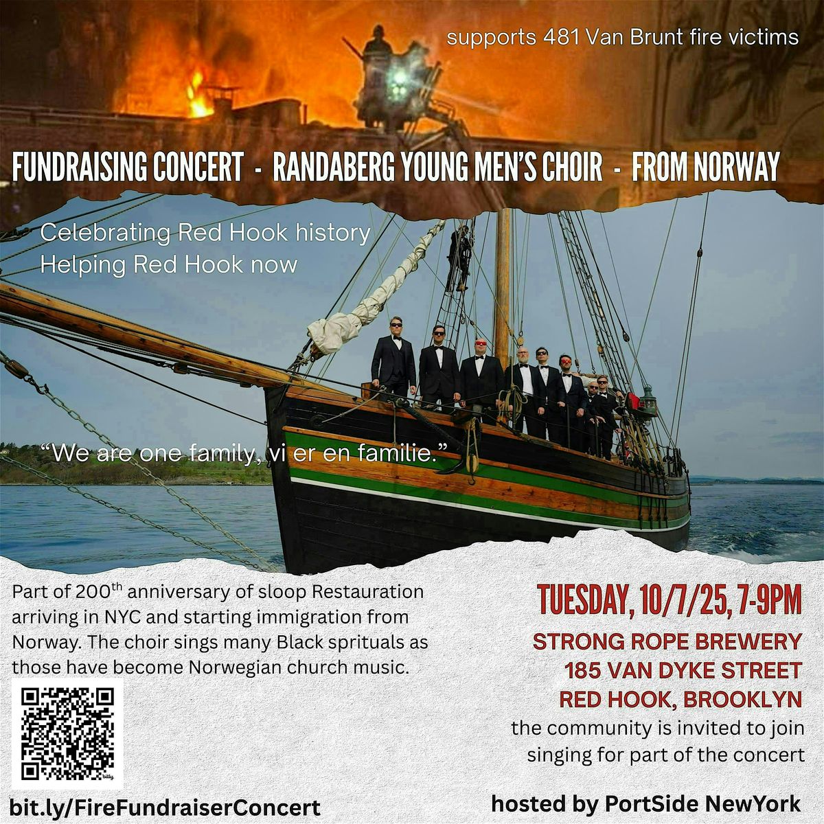 Red  Hook Fire Fundraiser with Randaberg Yngre Mannskor from Norway, 7 October | Event in Brooklyn | AllEvents