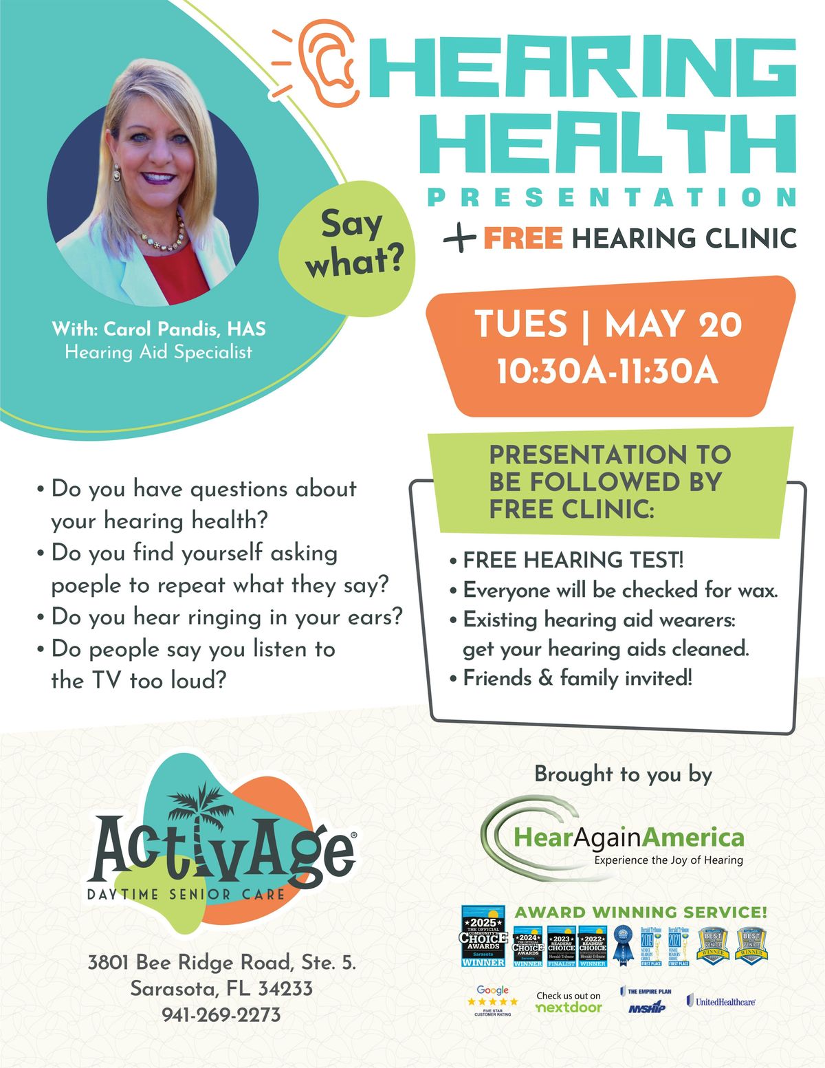 FREE Hearing Health Presentation & Clinic, 20 May | Event in Sarasota | AllEvents