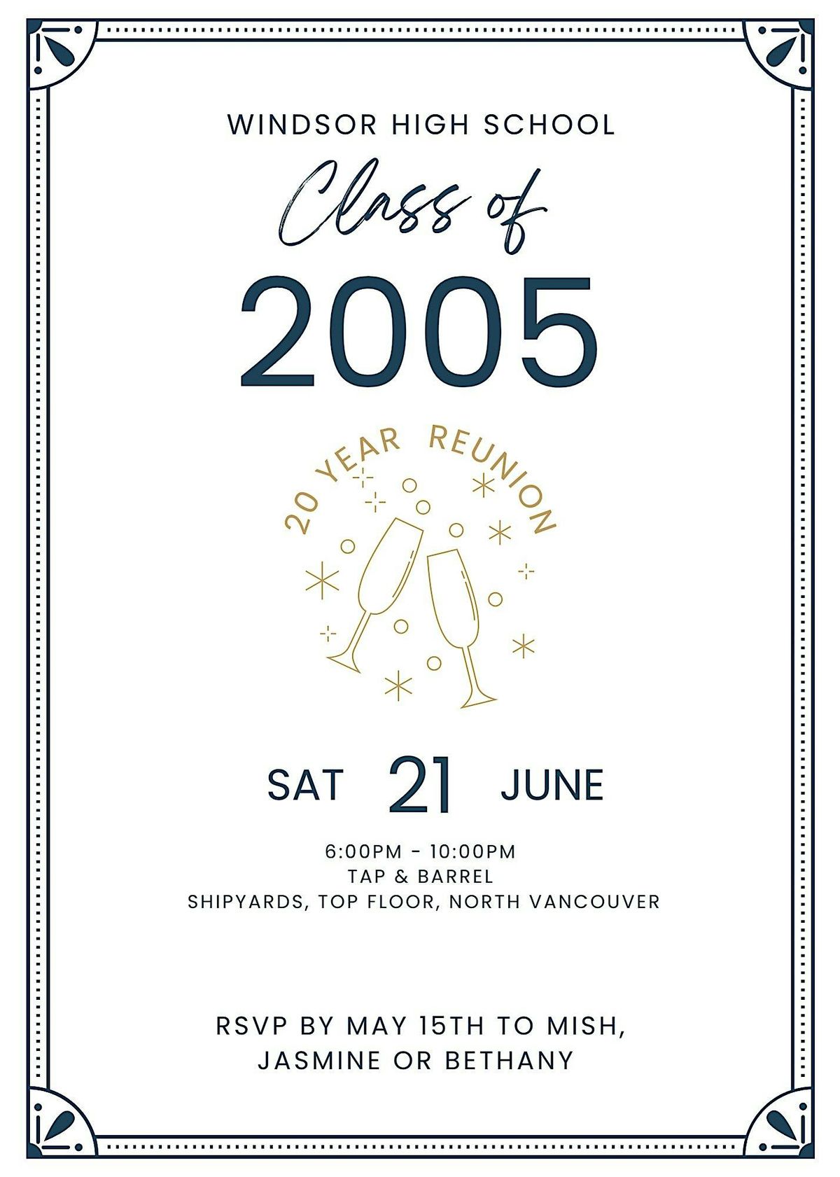 Windsor Grad 05’ Twenty Year Reunion | Event in North Vancouver | AllEvents
