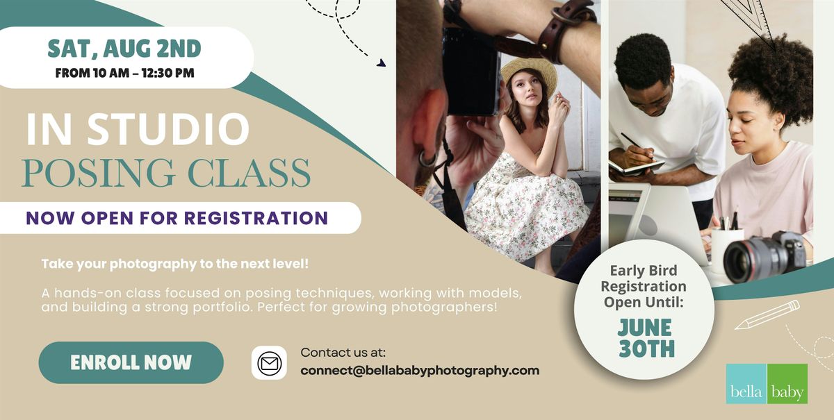 Posing & Portfolio Building  Photo Class, 2 August | Event in Tremont | AllEvents
