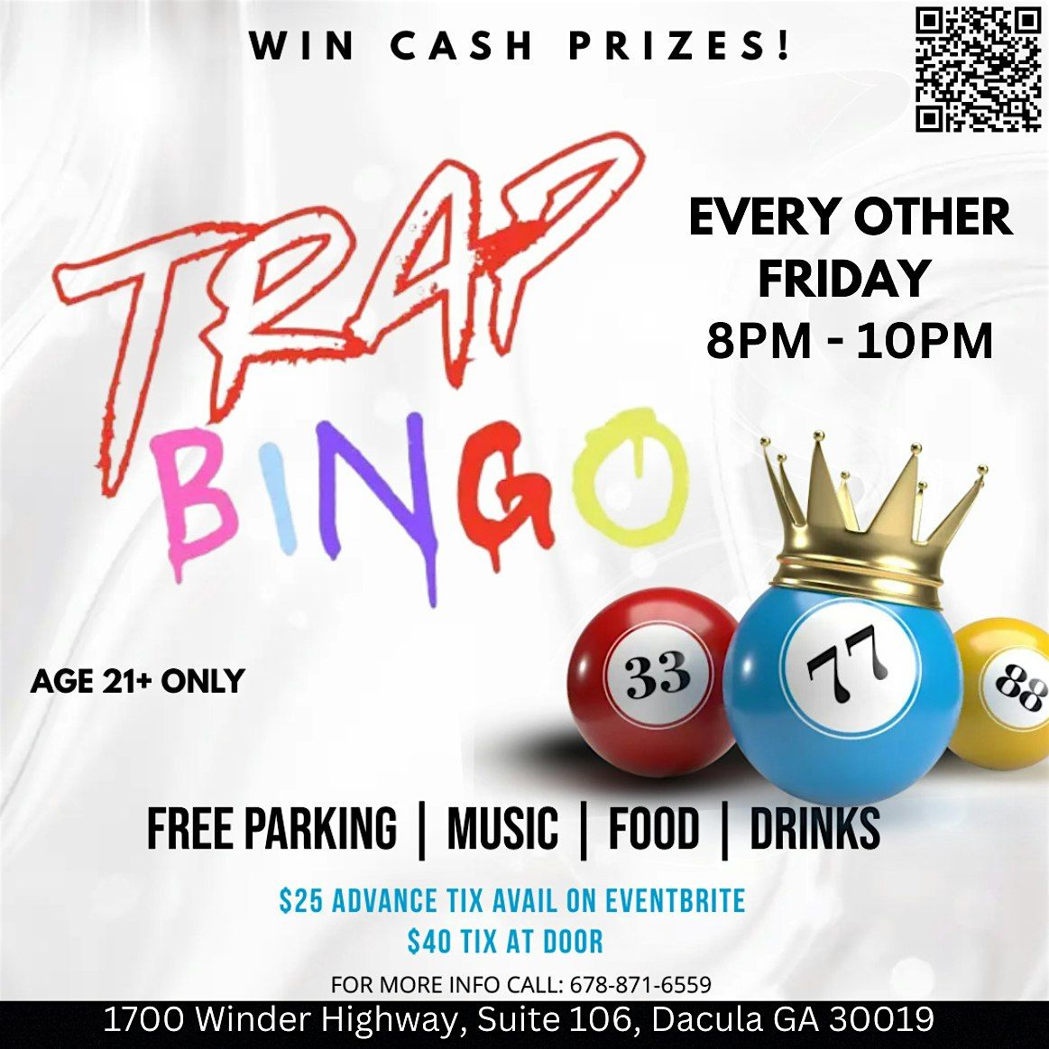 TRAP BINGO (Gwinnett), 8 August | Event in Dacula | AllEvents