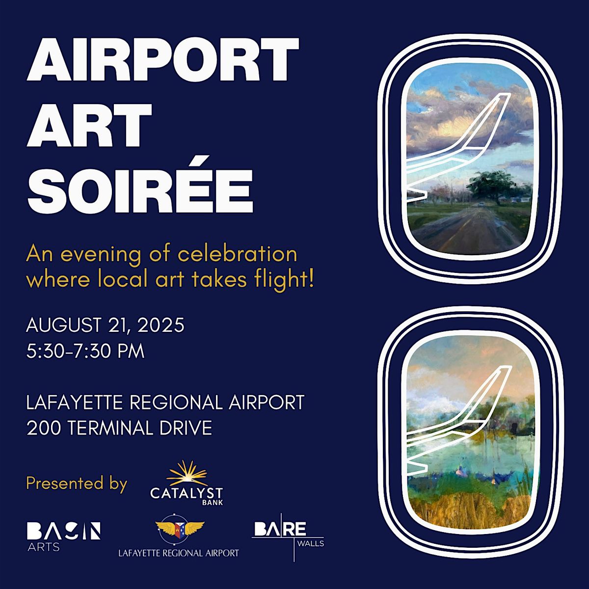 Airport Art Soirée, 21 August | Event in Lafayette | AllEvents