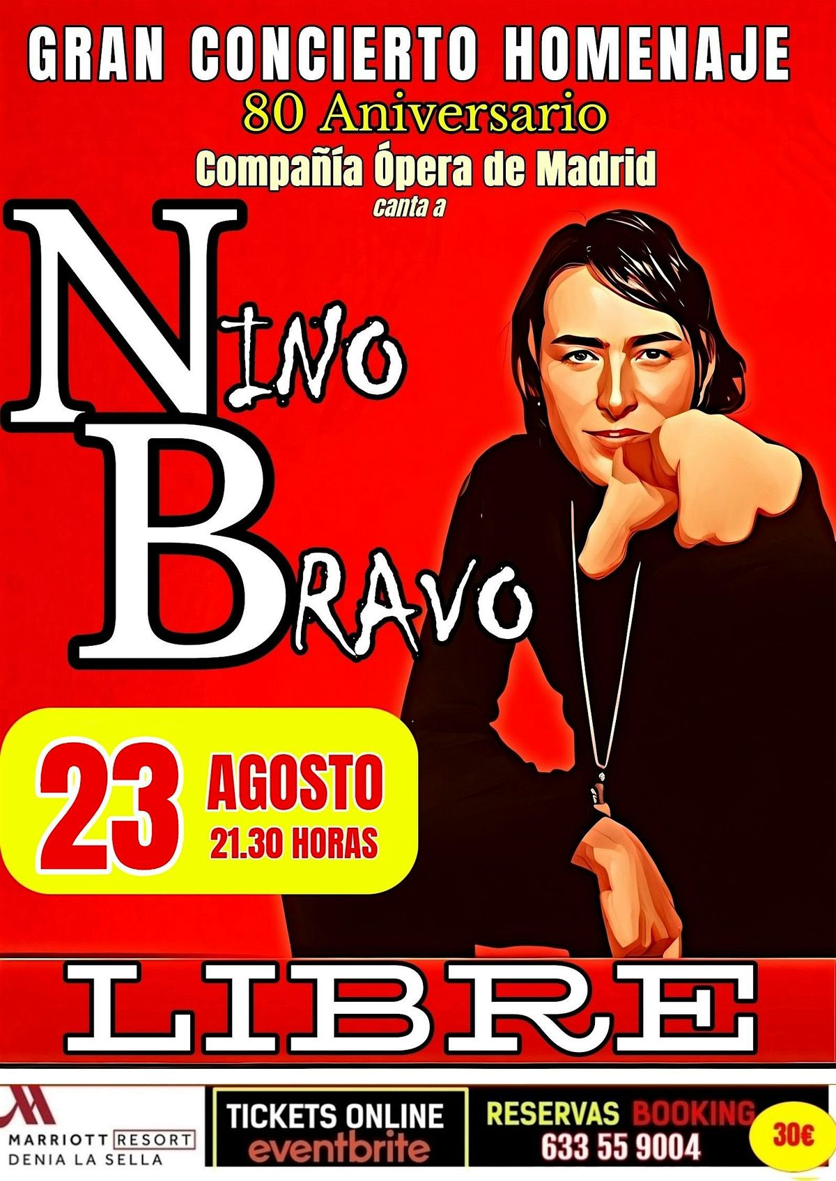 GRAN CONCIERTO HOMENAJE NINO BRAVO. 80 ANIVERSARIO, 23 August | Event in Jesus Pobre | AllEvents