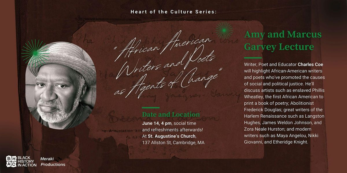 "African American Writers and Poets as Agents of Change" by Charles Coe, 14 June | Event in Cambridge