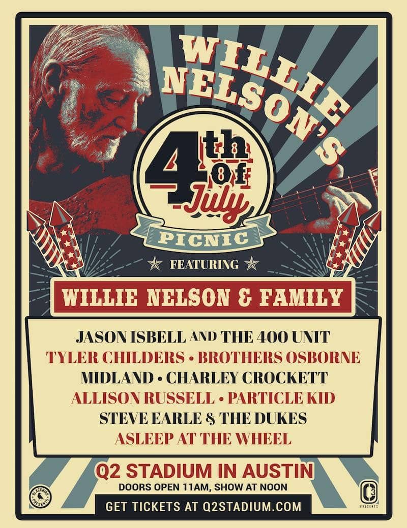 Willie Nelson's 4th of July Picnic and Fireworks at Germania Insurance Amphitheater, 4 July | Event in Austin
