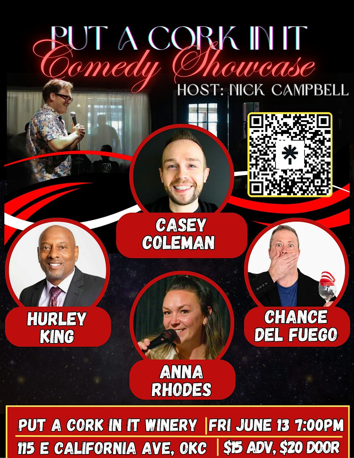 Put A Cork In It! Comedy Showcase, 13 June | Event in Oklahoma City | AllEvents