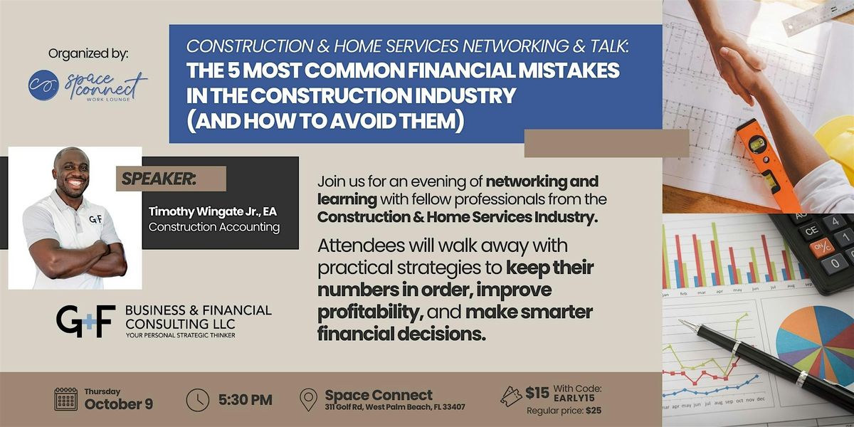 5 Financial Mistakes in the Construction Industry (and How to Avoid Them), 9 October | Event in West Palm Beach