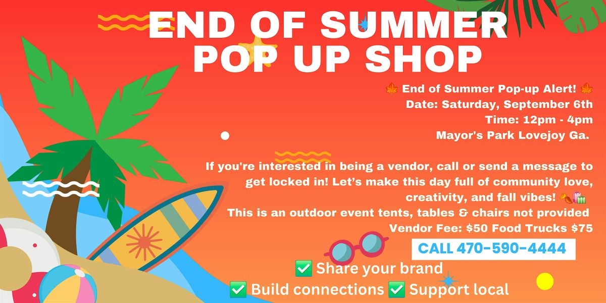 END OF SUMMER POP-UP, 6 September | Event in Hampton | AllEvents