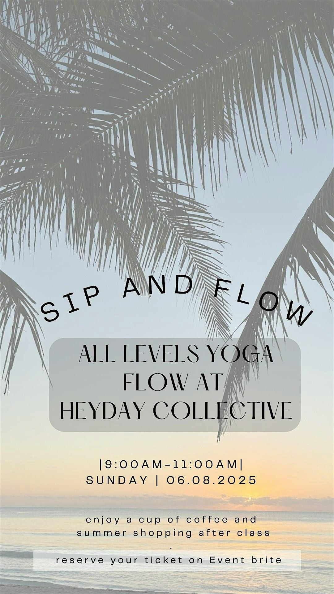 Sip & Flow Yoga event at Heyday Collective, 8 June | Event in Lakewood | AllEvents