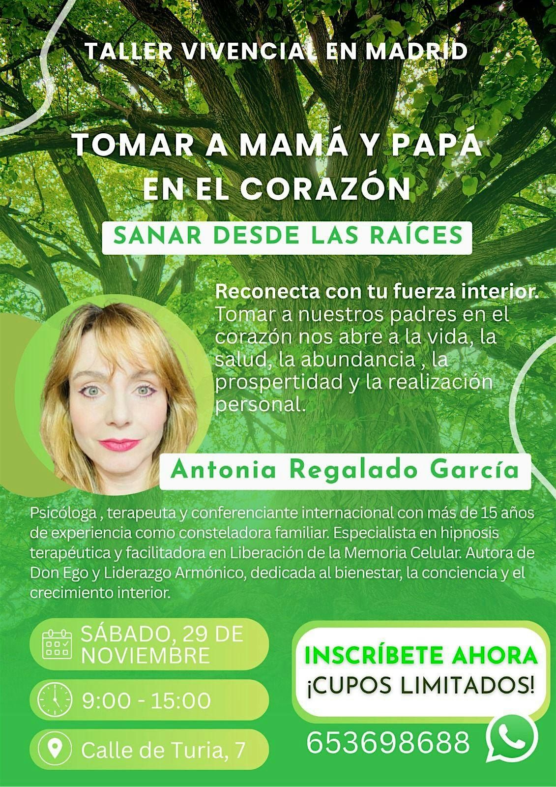 Tomar a mamá y papá en el corazón- Sanar desde las raíces, 29 November | Event in Madrid | AllEvents