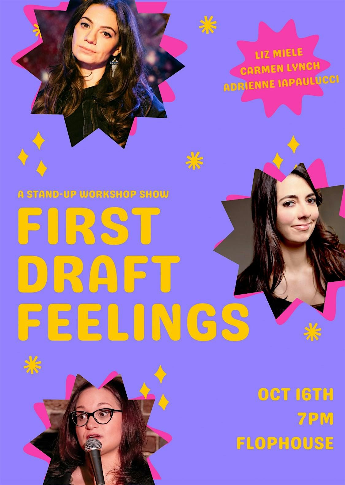First Draft Feelings: A stand up workshop show, 16 October | Event in Brooklyn | AllEvents