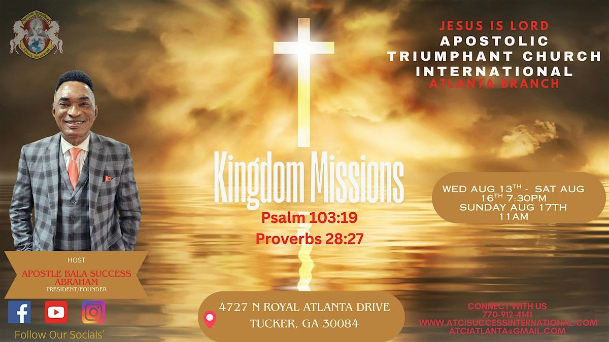 KINGDOM MISSIONS, 13 August | Event in Tucker | AllEvents