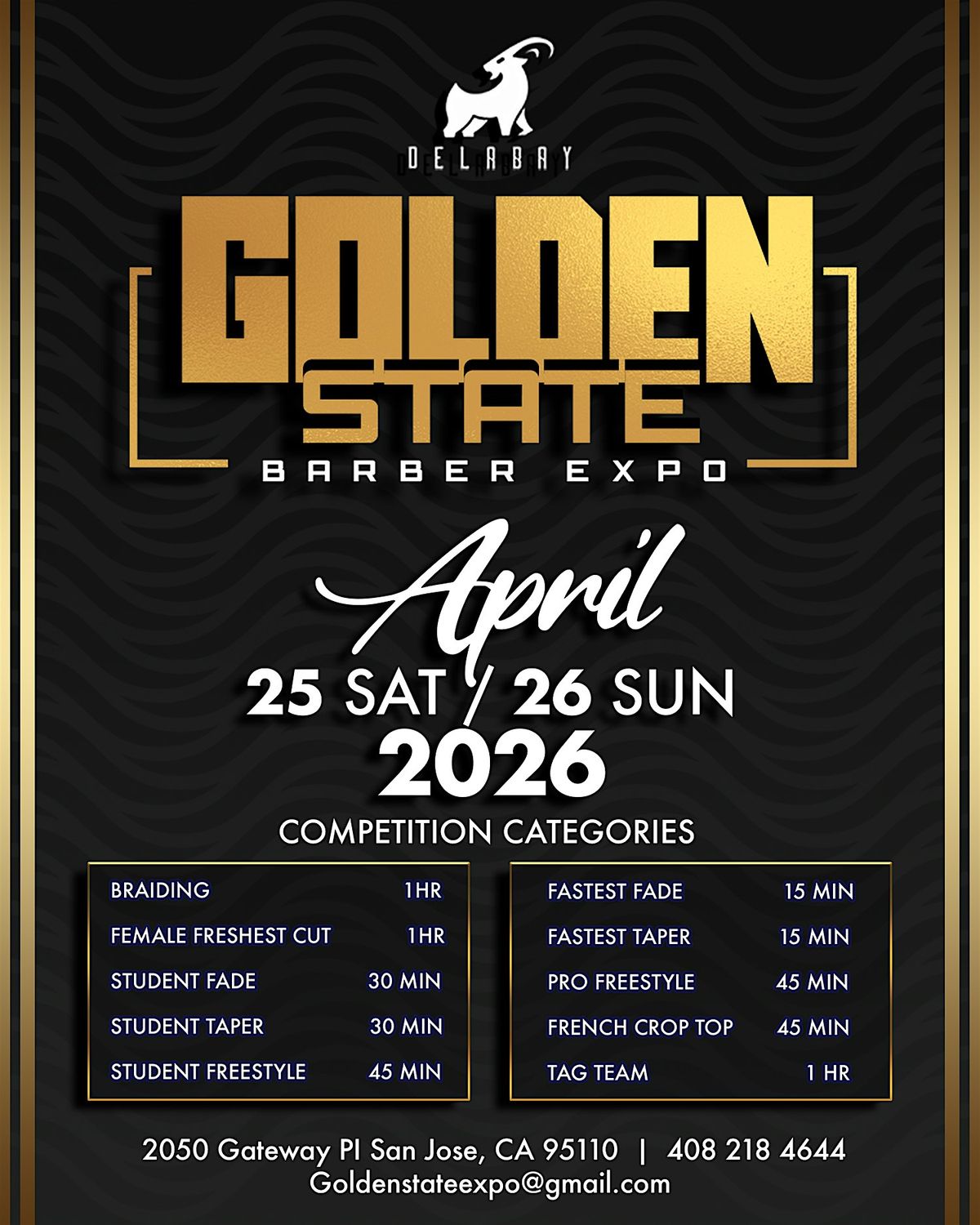 GOLDEN STATE BARBER EXPO, 26 April | Event in San Jose | AllEvents