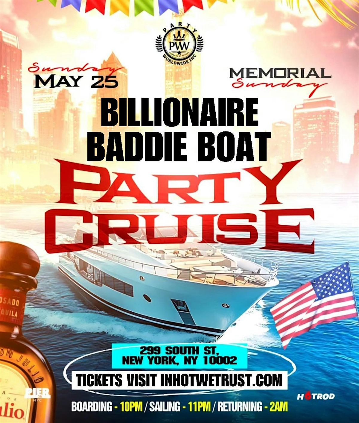 5/25 Sunday Billionaire Baddies Boat Cruise New York City, 25 May | Event in New York | AllEvents