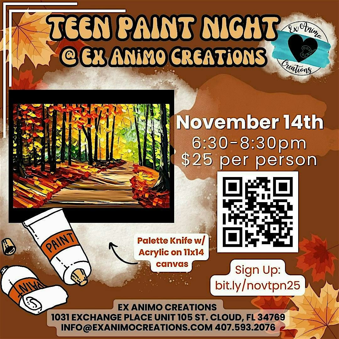 November Teen paint Night, 14 November | Event in St. Cloud | AllEvents
