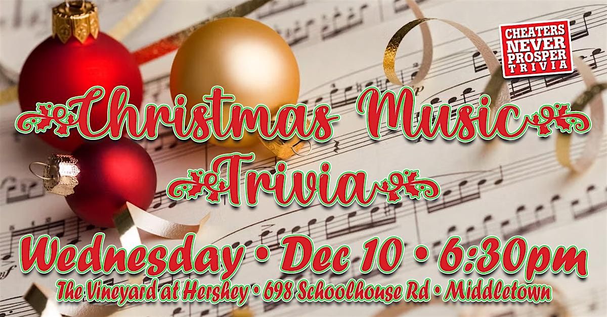 Christmas Music trivia at The Vineyard at Hershey, 10 December | Event in Middletown | AllEvents