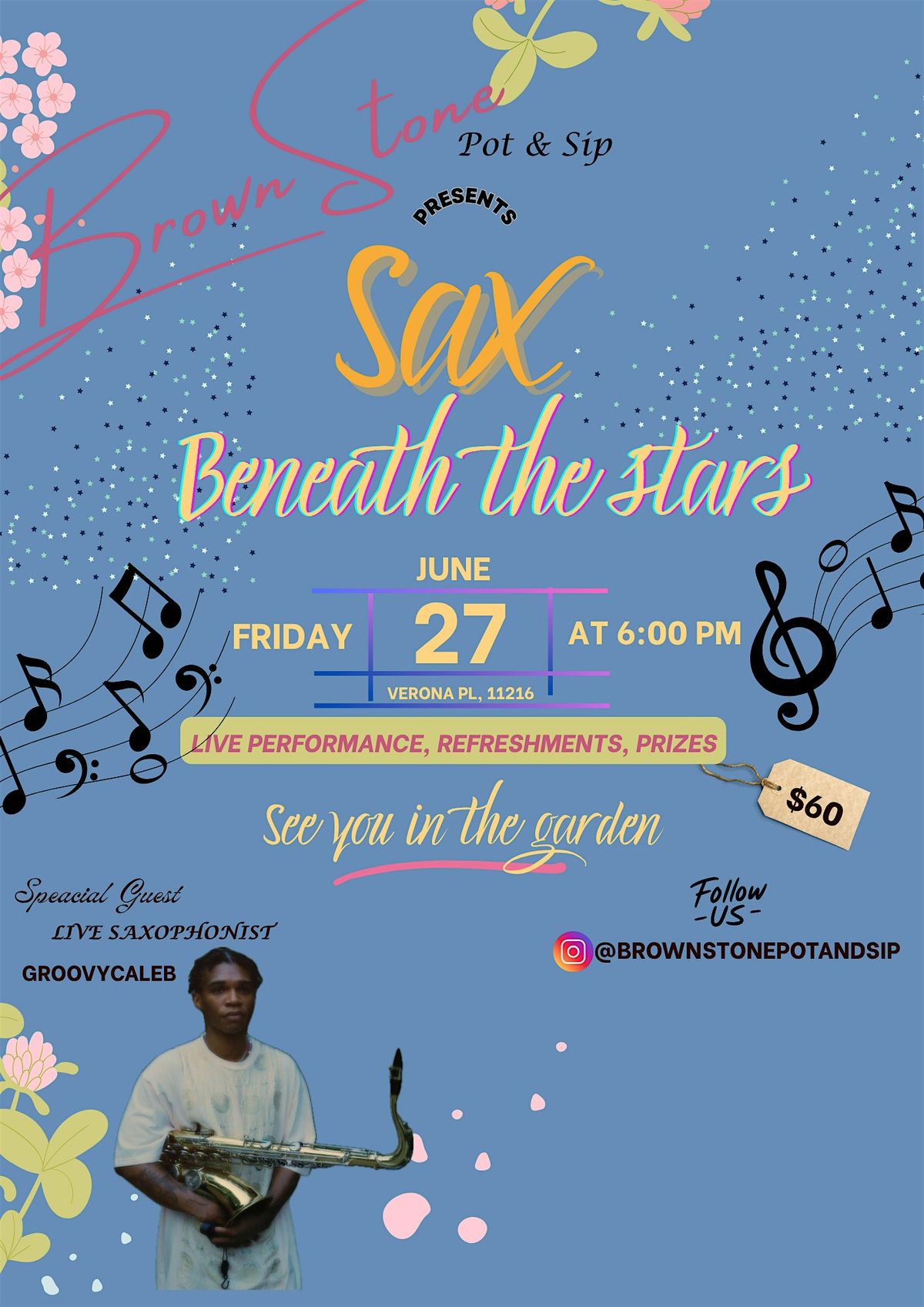 Brownstone Pot & Sip Presents: Sax Beneath The Stars | Event in Brooklyn | AllEvents