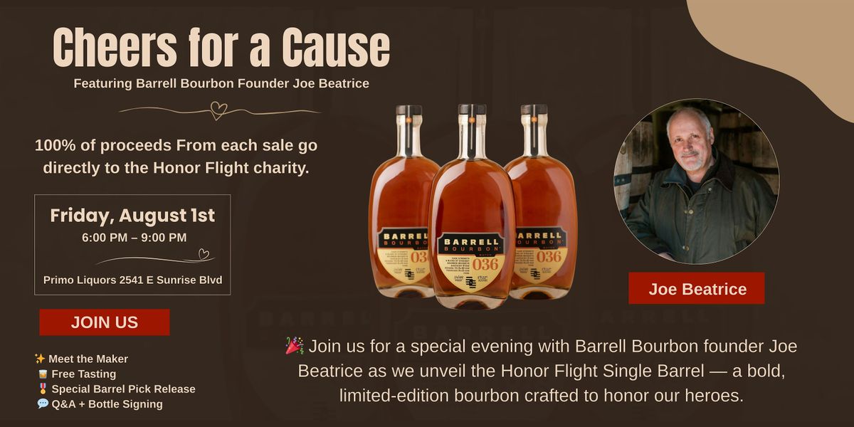 Cheers for a Cause: Honor Flight Single Barrel Release with Joe Beatrice, 1 August | Event in Fort Lauderdale