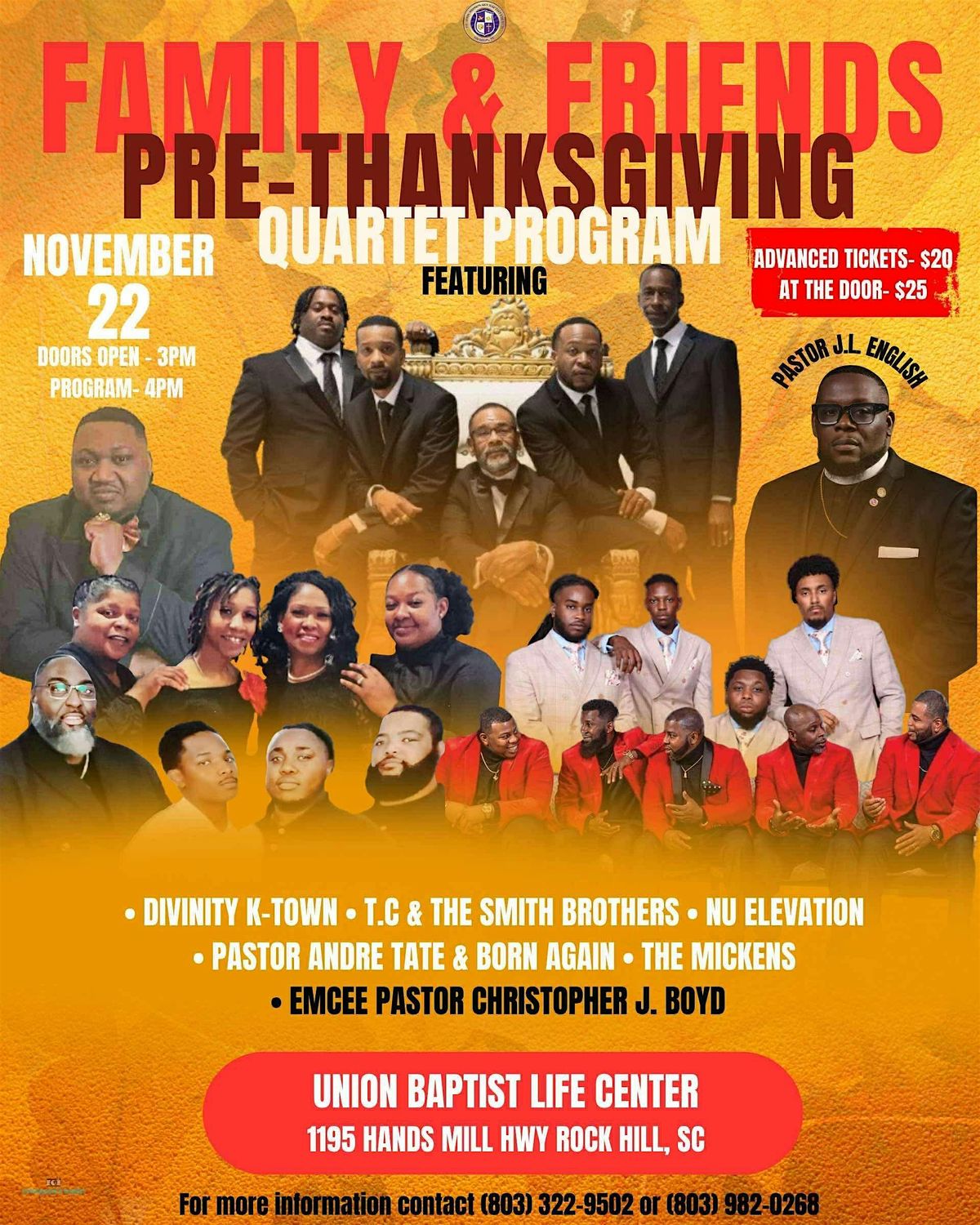 Family & Friends Pre-Thanksgiving Quartet Program, 22 November | Event in Rock Hill | AllEvents