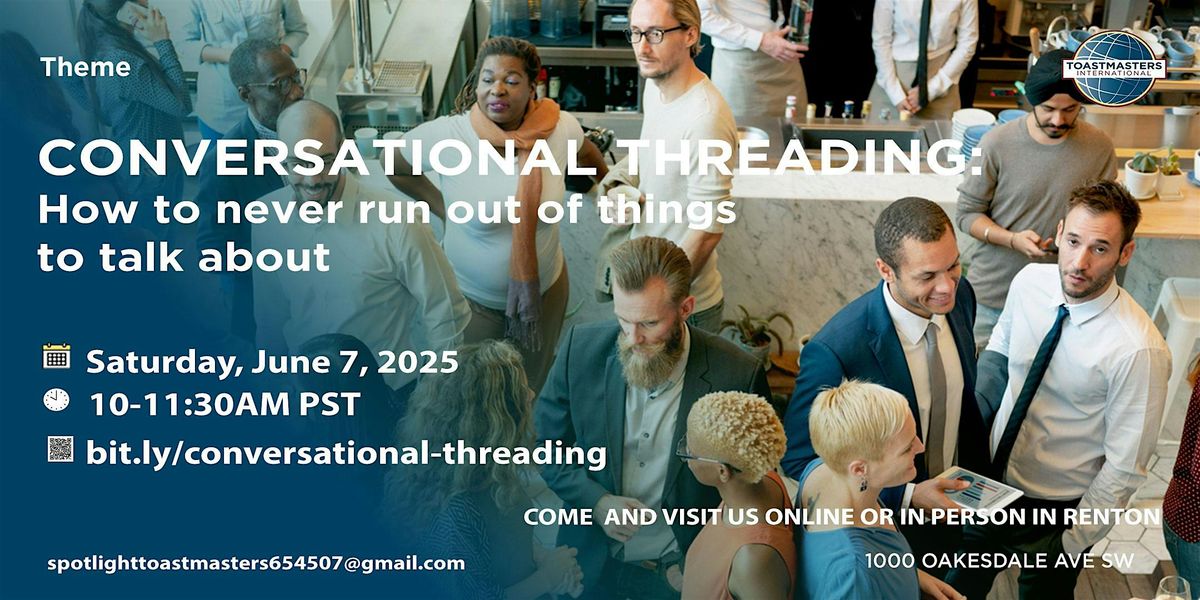 Conversational Threading, 7 June | Event in Renton | AllEvents
