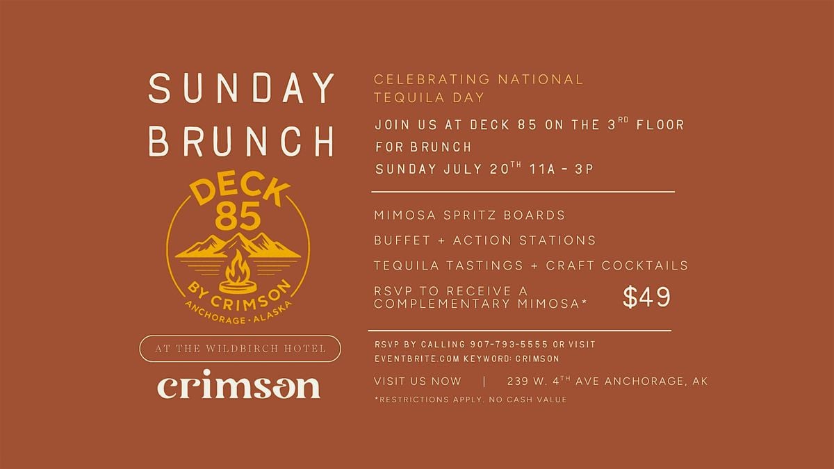 Sunday Brunch at Deck 85 by Crimson, 20 July | Event in Anchorage | AllEvents