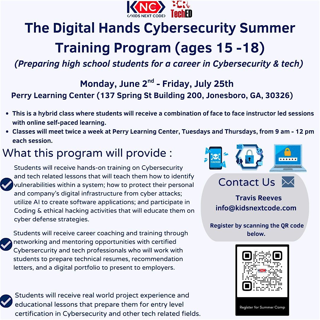 Cybersecurity & Tech Career Summer Training Program (ages 15-18), 3 June | Event in Jonesboro | AllEvents