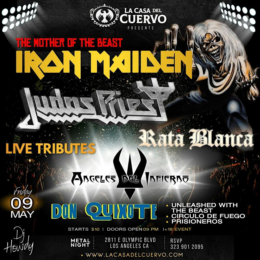 Iron Maiden, Judas Priest, Rata Blanca, Angeles del Infierno Live Tributes, 9 May | Event in Los Angeles | AllEvents