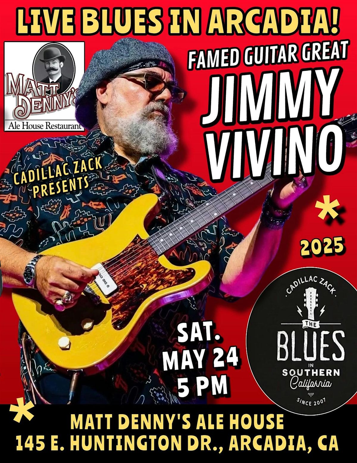 JIMMY VIVINO BAND - Famed Guitarist from Conan O'Brien - in Arcadia!, 24 May | Event in Arcadia | AllEvents