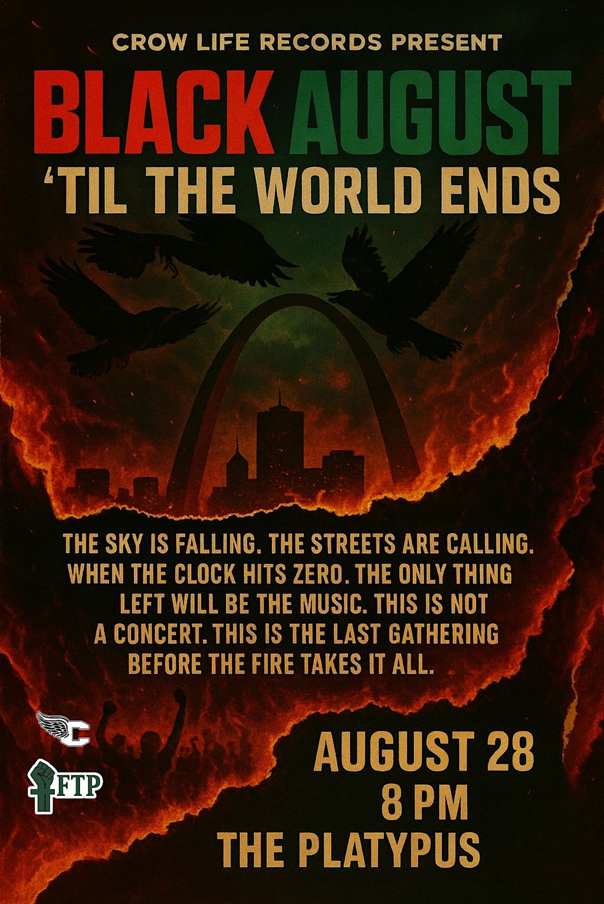 BLACK AUGUST : TIL THE WORLD ENDS, 28 August | Event in St. Louis | AllEvents