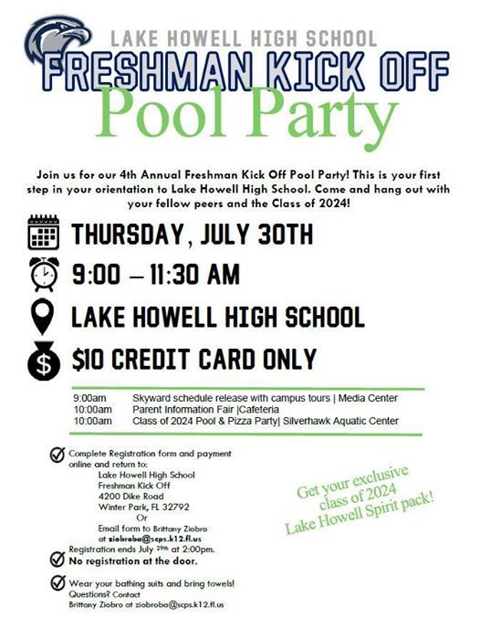 Freshman Kick Off Orientation Pool Party At Lake Howell High