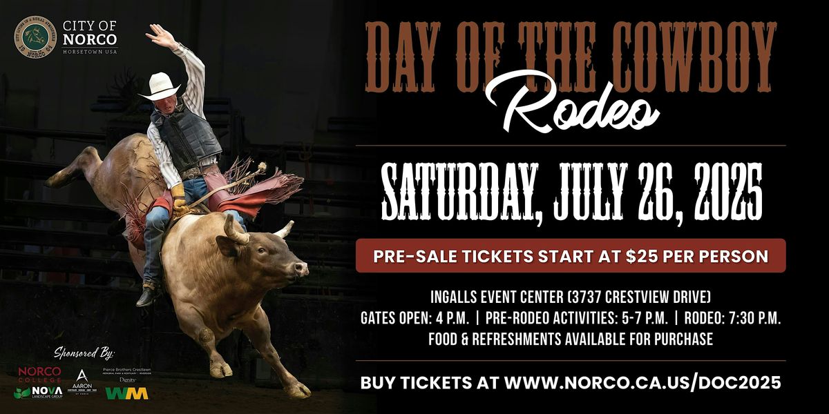 Day of the Cowboy Rodeo, 26 July | Event in Norco | AllEvents
