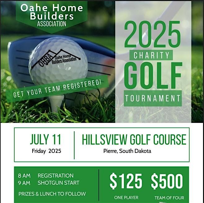 2025 OHBA Charity Golf Tournament, 11 July | Event in Pierre | AllEvents
