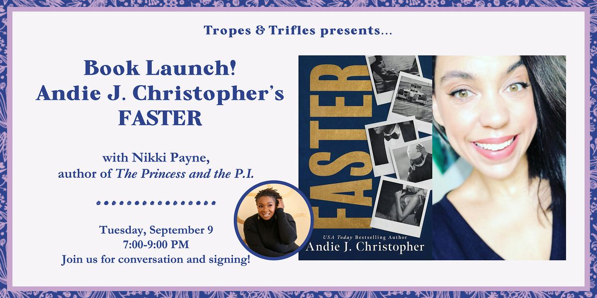 Book Launch! Andie J. Christopher's FASTER with Nikki Payne, 9 September | Event in Minneapolis | AllEvents