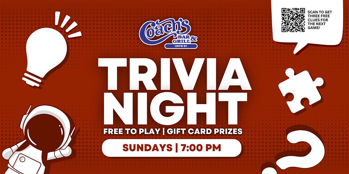 Trivia Night at Coach's Bar & Grill on 135th Street | Event in Overland Park | AllEvents