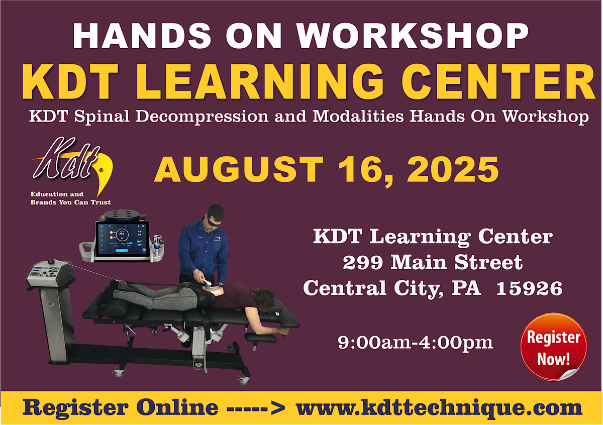 KDT NEURAL FLEX & LASER HANDS ON WORKSHOP - AUGUST 16, 2025 - PA (ONE DAY), 16 August | Event in CENTRAL CITY