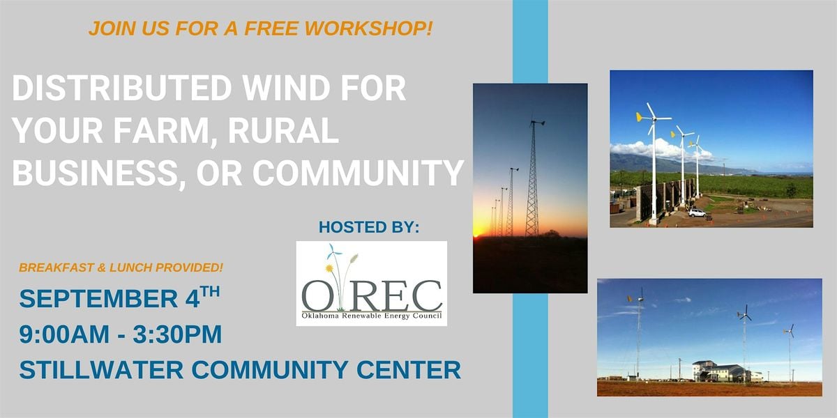 Distributed Wind for Your Farm, Rural Business, or Community, 4 September | Event in Stillwater | AllEvents