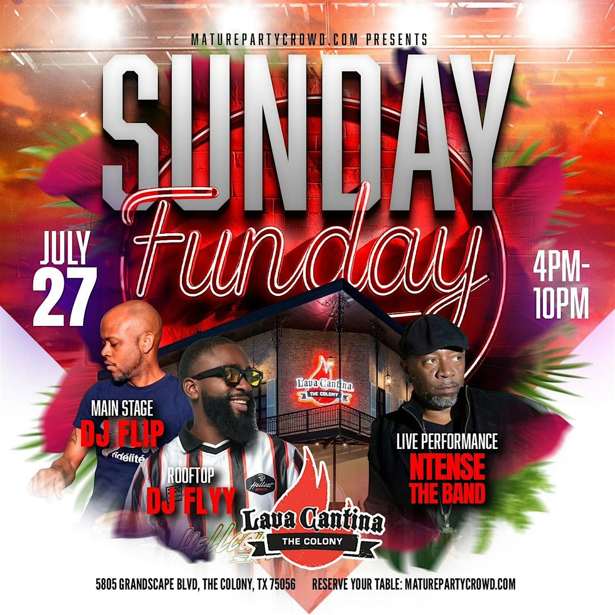 SUNDAY FUNDAY featuring NTENSE the BAND @ Lava Cantina!, 27 July | Event in The Colony | AllEvents