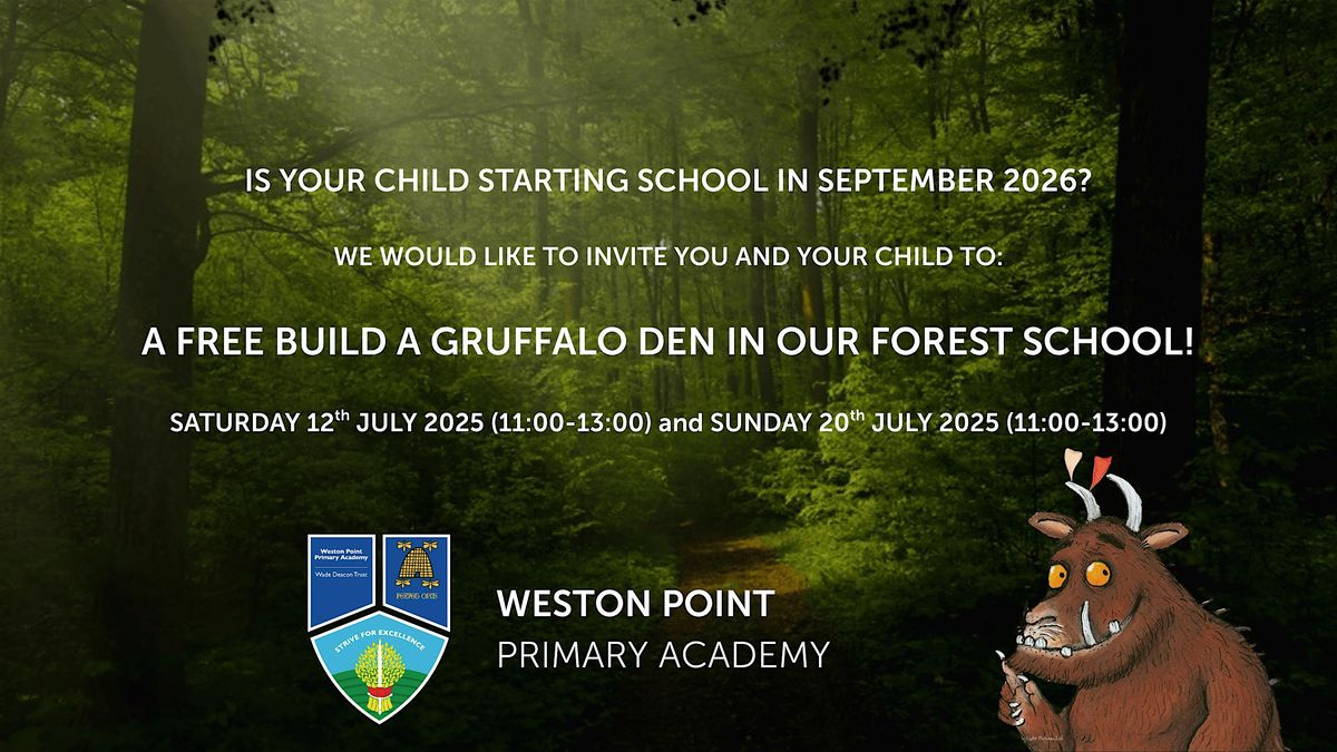 A Free Build A Gruffalo Den in our Forest School, 12 July | Event in Runcorn | AllEvents